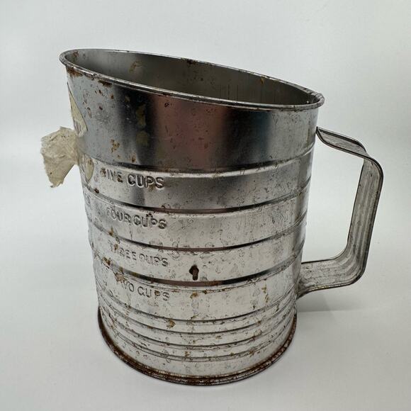 Vintage Bromwell's 5 Cup Crank Handle Measuring Flour Sifter Made in USA - Picture 1 of 8